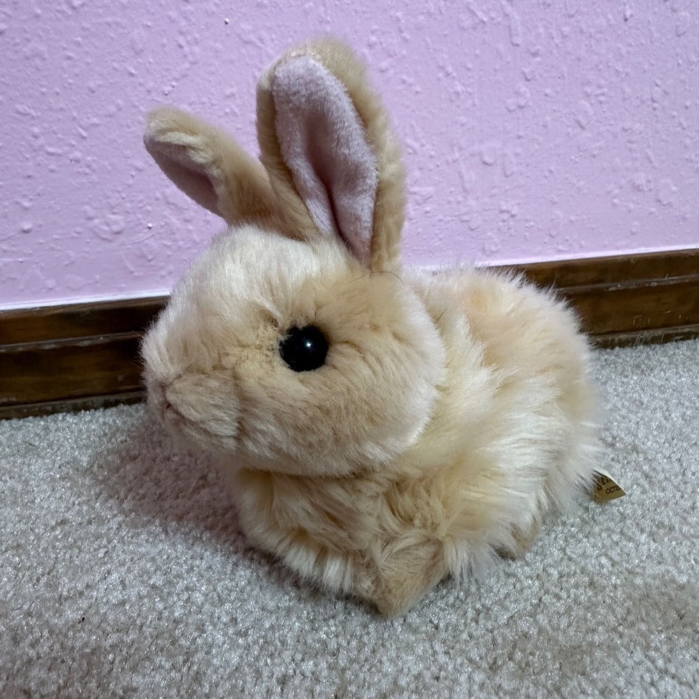 Aurora Miyoni Small Tan Bunny Rabbit Plush 7” Blonde Fluffy Fuzzy Bun Bun